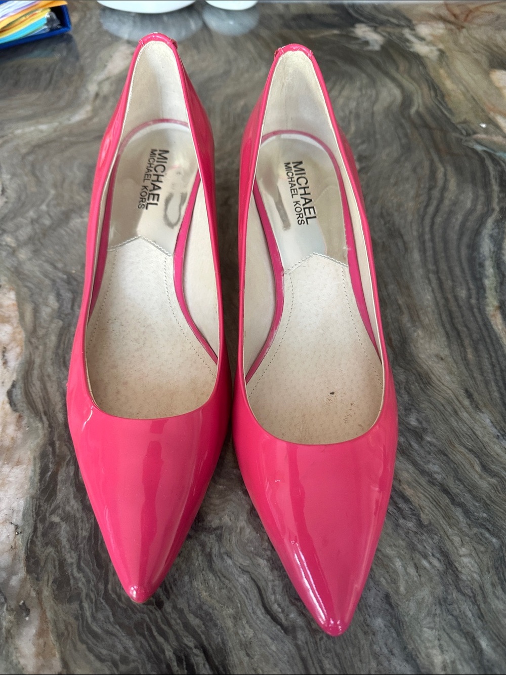 Michael by Michael Kors Hot Pink Patent Pointed Toe Heels Size 8